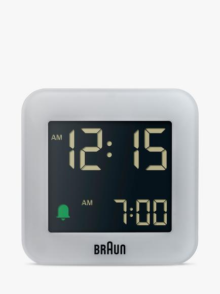 Braun BC08 Digital Travel Alarm Clock, Grey