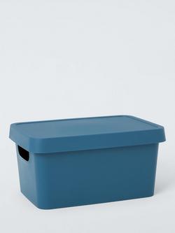 John Lewis Stackable Plastic Storage Box with Lid, Small, Blue