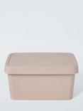 John Lewis Stackable Plastic Storage Box with Lid, Small, Putty