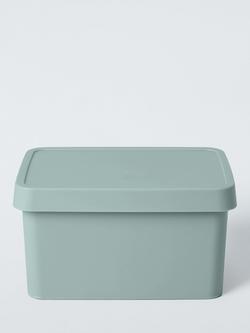 John Lewis Stackable Plastic Storage Box with Lid, Small - view 2, Sage