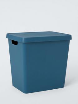 John Lewis Stackable Plastic Storage Box with Lid, XL, Blue