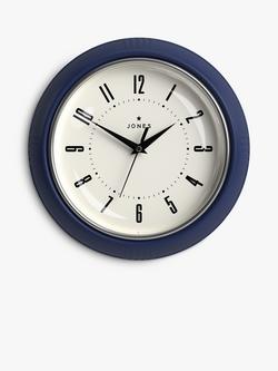 Jones Clocks Ketchup Small Analogue Wall Clock, 24.5cm, Indigo Blue