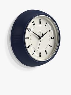 Jones Clocks Ketchup Small Analogue Wall Clock, 24.5cm - view 2, Indigo Blue