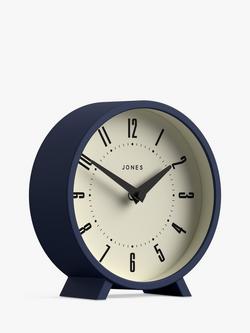 Jones Clocks Venus Analogue Mantel Clock, Indigo Blue - view 2, Indigo Blue