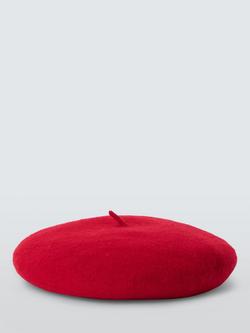 John Lewis Wool Blend Beret - view 2, Red