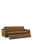 John Lewis Draper II Motion Leather Large 3 Seater Sofa, Metal Leg, Demetra Light Tan