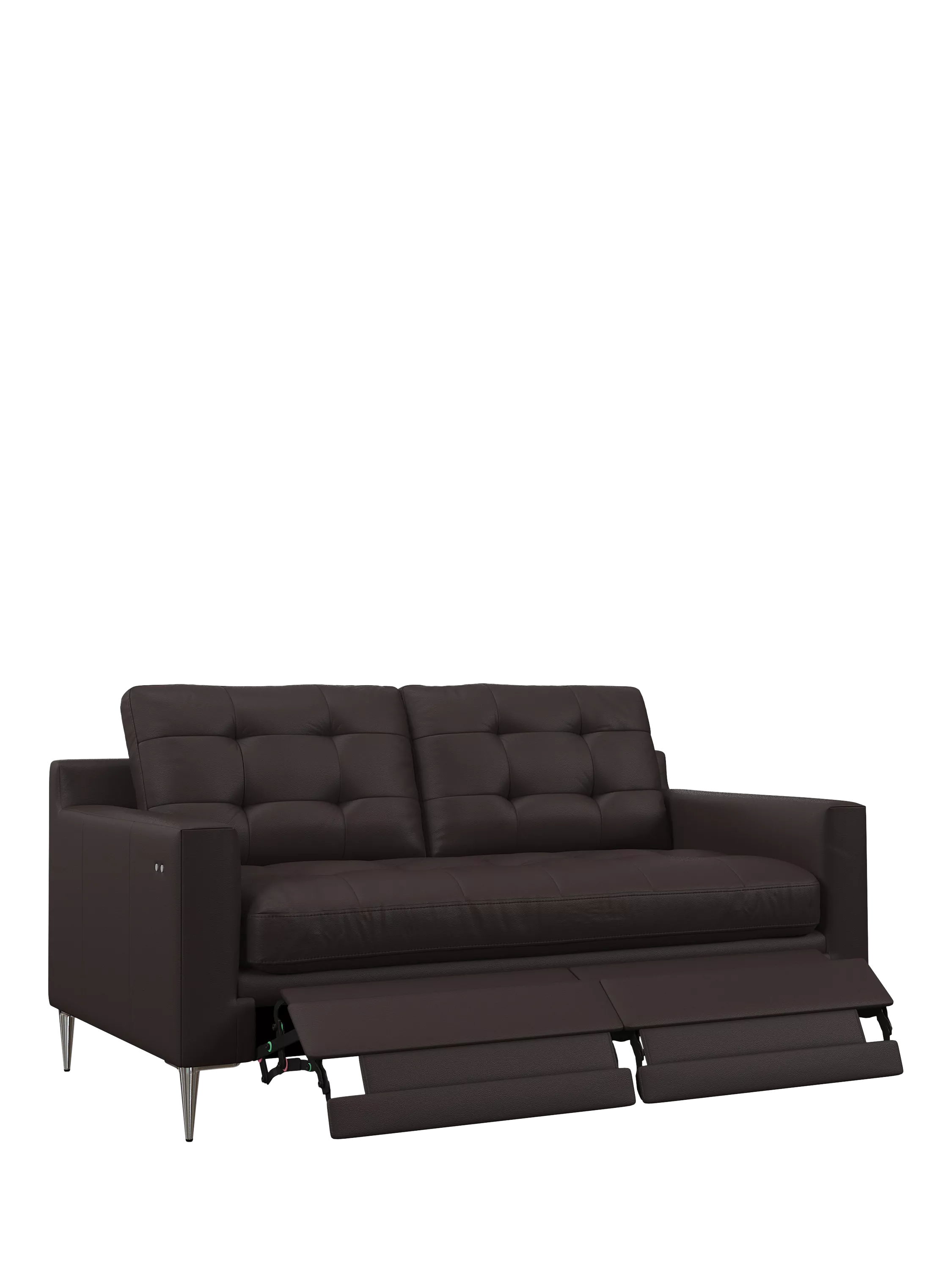 John Lewis Draper II Motion Medium 2 Seater Leather Sofa, Metal Leg