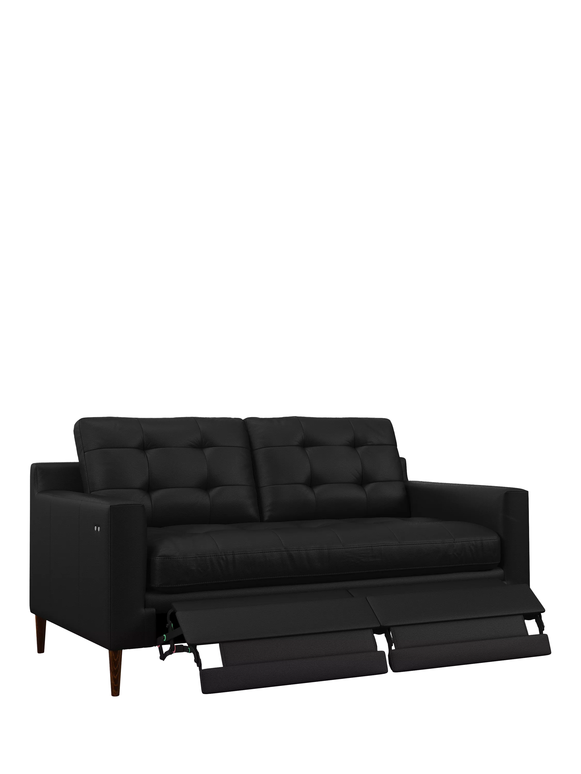 John Lewis Draper II Motion Medium 2 Seater Leather Sofa, Dark Leg