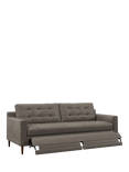 John Lewis Draper II Motion Large 3 Seater Leather Sofa, Dark Leg, Demetra Grey
