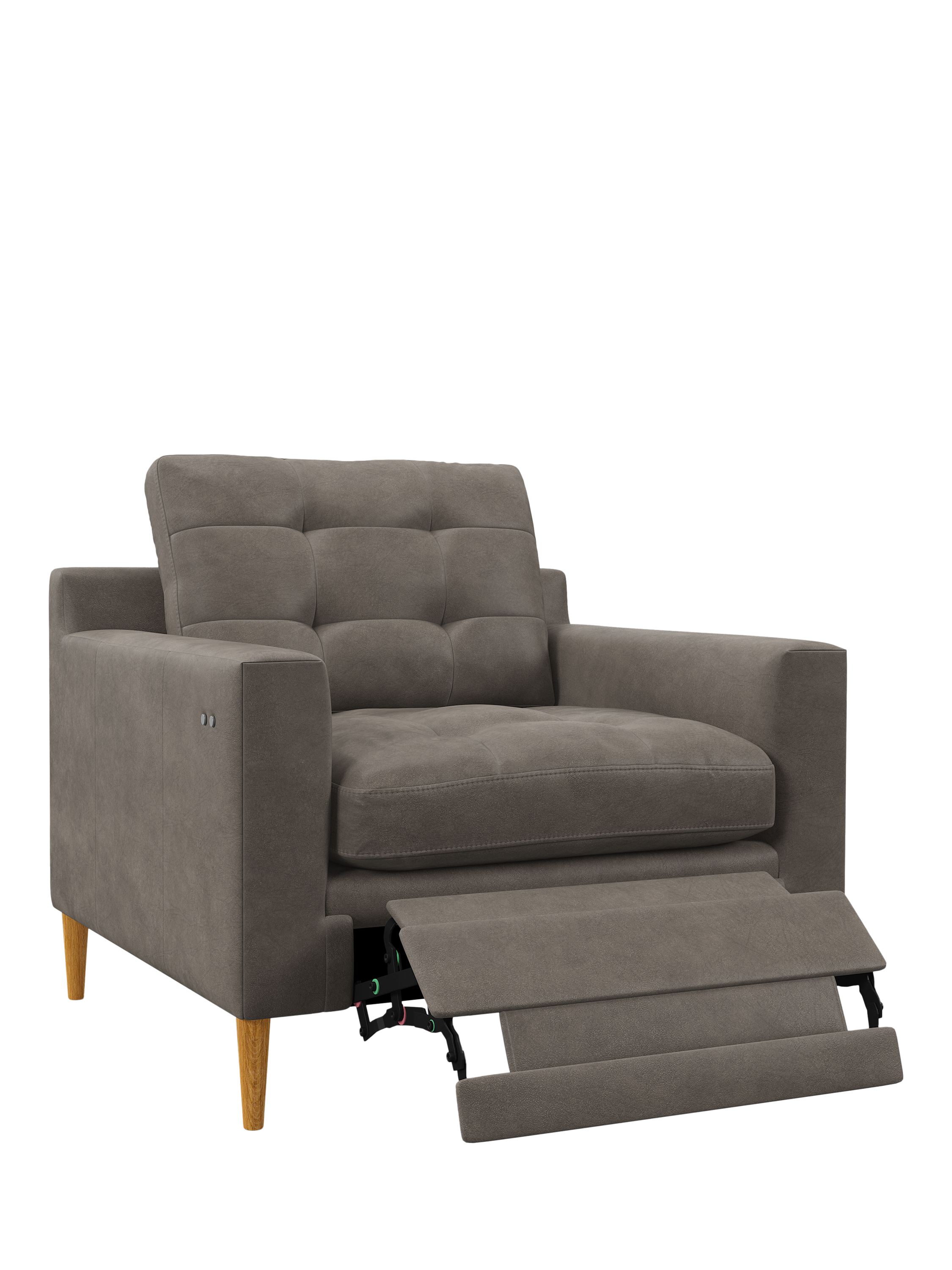 Draper II Range, John Lewis Draper II Motion Leather Armchair, Light Leg, Demetra Grey