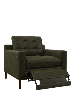 John Lewis Draper II Motion Leather Chair, Dark Leg, Demetra Green