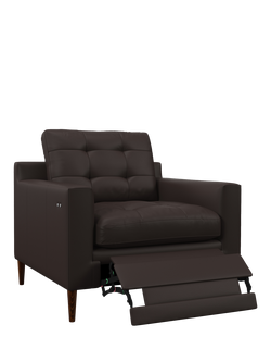 John Lewis Draper II Motion Leather Chair, Dark Leg, Matt Chocolate