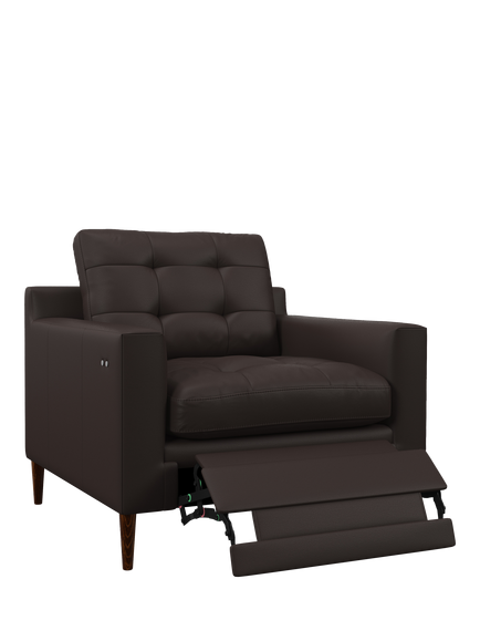 John Lewis Draper II Motion Leather Chair, Dark Leg, Matt Chocolate