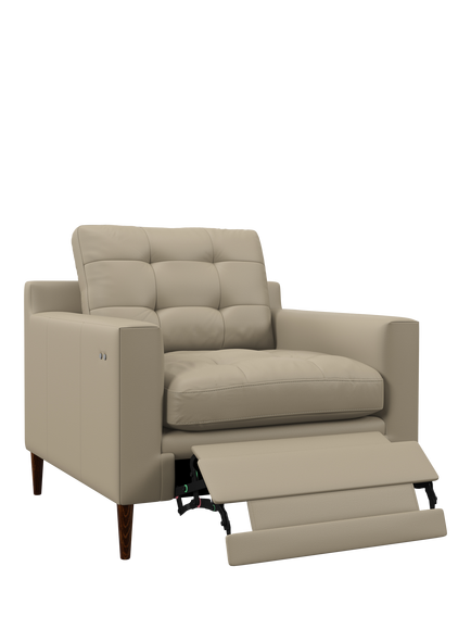 John Lewis Draper II Motion Leather Chair, Dark Leg, Matt Pearl