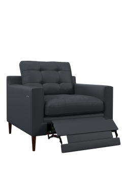 John Lewis Draper II Motion Leather Chair, Dark Leg, Matt Navy