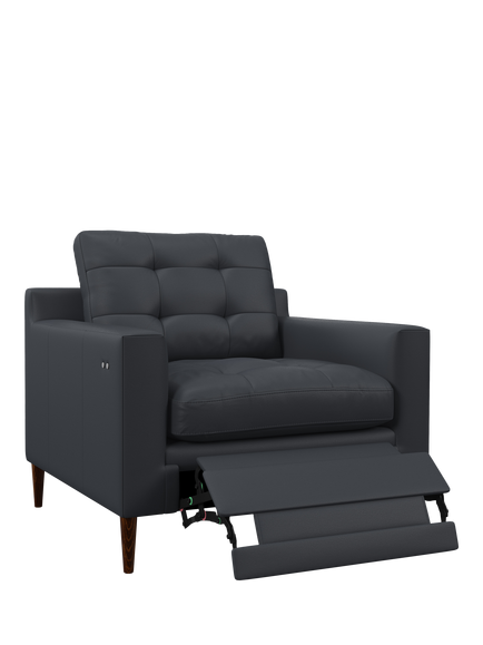 John Lewis Draper II Motion Leather Chair, Dark Leg, Matt Navy