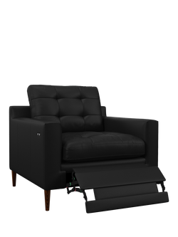 John Lewis Draper II Motion Leather Chair, Dark Leg, Matt Black