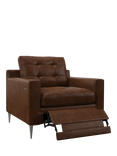 John Lewis Draper II Motion Leather Armchair, Metal Leg, Vintage Toffee