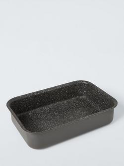 John Lewis Hard Anodised Aluminium Deep Roaster, 36cm, Black