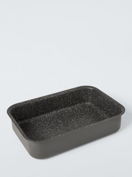 John Lewis Hard Anodised Aluminium Deep Roaster, 36cm, Black