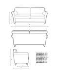 John Lewis Charlotte II Large 3 Seater Sofa, Light Leg