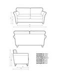 John Lewis Charlotte II Medium 2 Seater Sofa, Light Leg