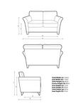 John Lewis Charlotte II Small 2 Seater Sofa, Light Leg