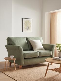 John Lewis Charlotte II Small 2 Seater Sofa, Light Leg - view 2, Brushed Tweed Green