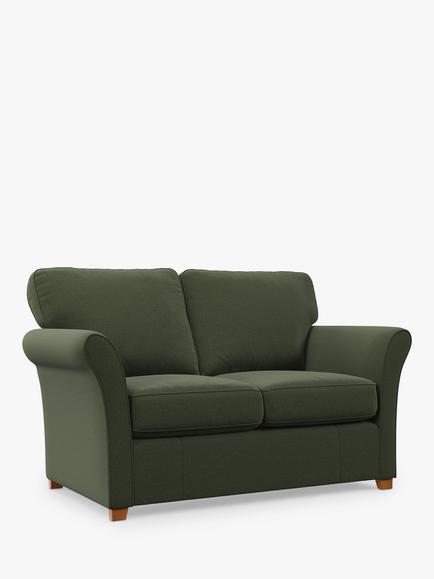 John Lewis Charlotte II Medium Sofa Bed, Light Leg, Brushed Tweed Green