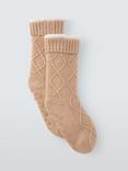 John Lewis Diamond Knit Lounge Socks, Mocha