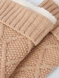 John Lewis Diamond Knit Lounge Socks, Mocha
