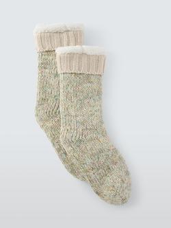 John Lewis Multi Yarn Fleece Lined Lounge Socks, Multi