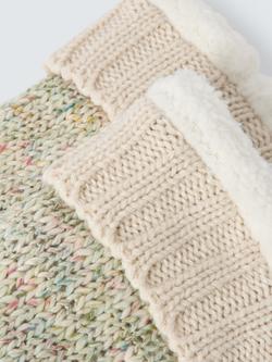 John Lewis Multi Yarn Fleece Lined Lounge Socks - view 2, Multi