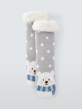John Lewis Polar Bear Fleece Lined Lounge Socks
