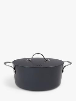 John Lewis Aluminium Ceramic Non-Stick Stockpot, 24cm, Black