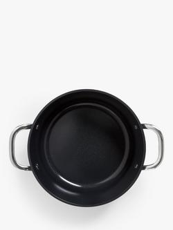 John Lewis Aluminium Ceramic Non-Stick Stockpot, 24cm - view 2, Black
