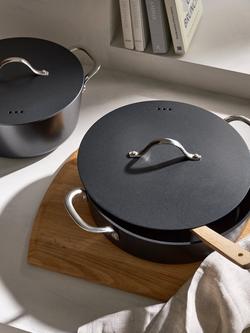 John Lewis Aluminium Ceramic Non-Stick Shallow Casserole, 28cm - view 2, Black