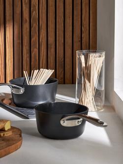 John Lewis Aluminium Ceramic Non-Stick Saucepan & Lid - view 2, Black