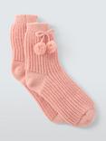 John Lewis Chunky Ribbed Lounge Socks, Pink