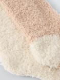 John Lewis Fluffy Lounge Socks, Pack of 2, Caramel/Cream