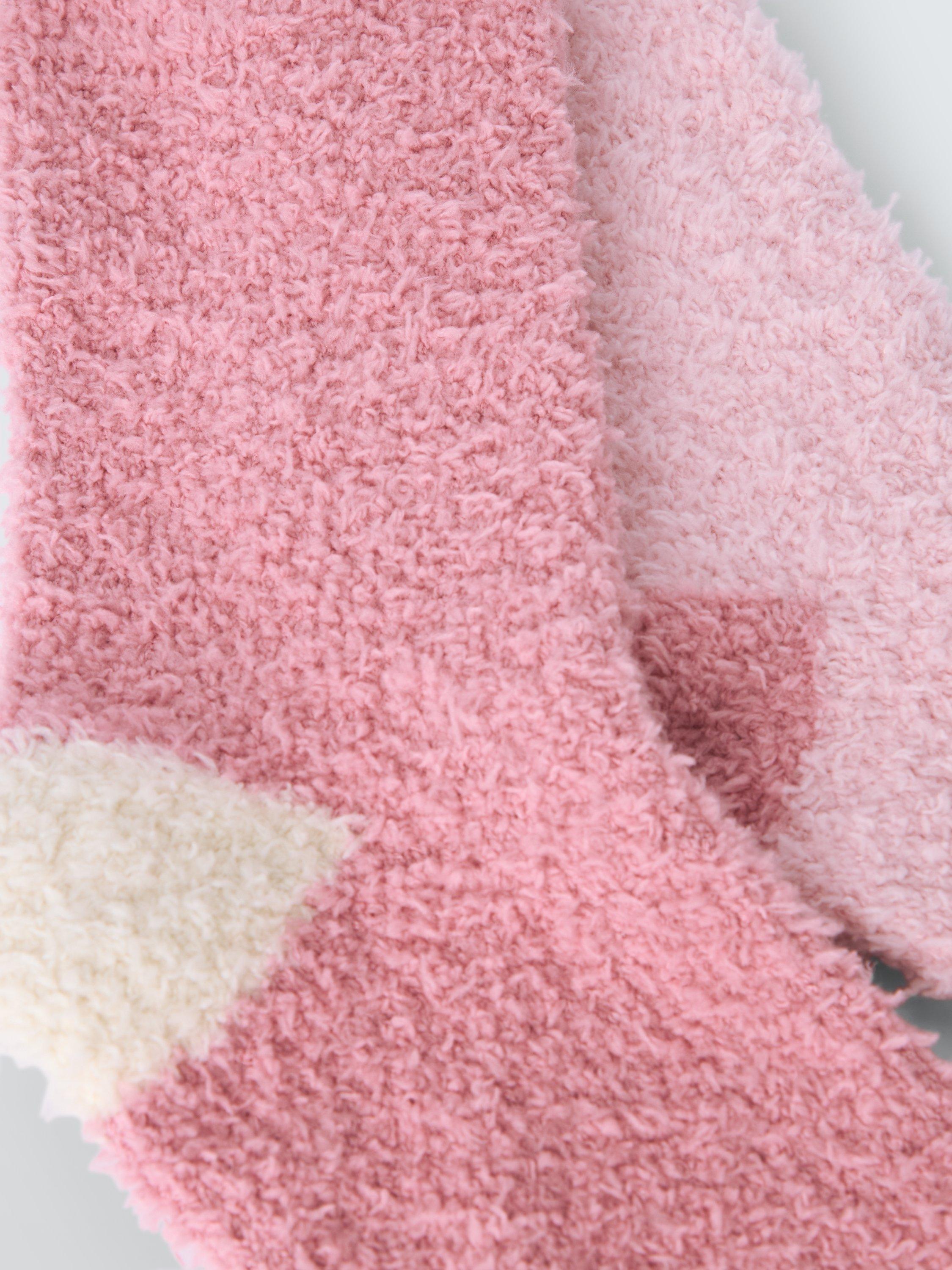 Product image 2 of 2, which shows John Lewis Fluffy Lounge Socks, Pack of 2, Pink/Multi