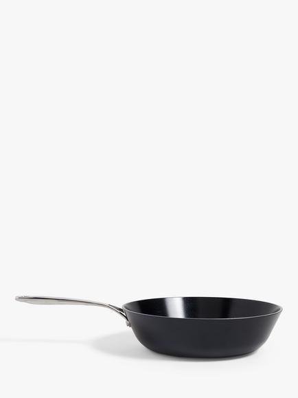 John Lewis Aluminium Ceramic Non-Stick Wok, 30cm, Black
