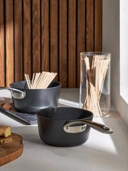 John Lewis Aluminium Ceramic Non-Stick Milk Pan, 14cm - view 2, Black