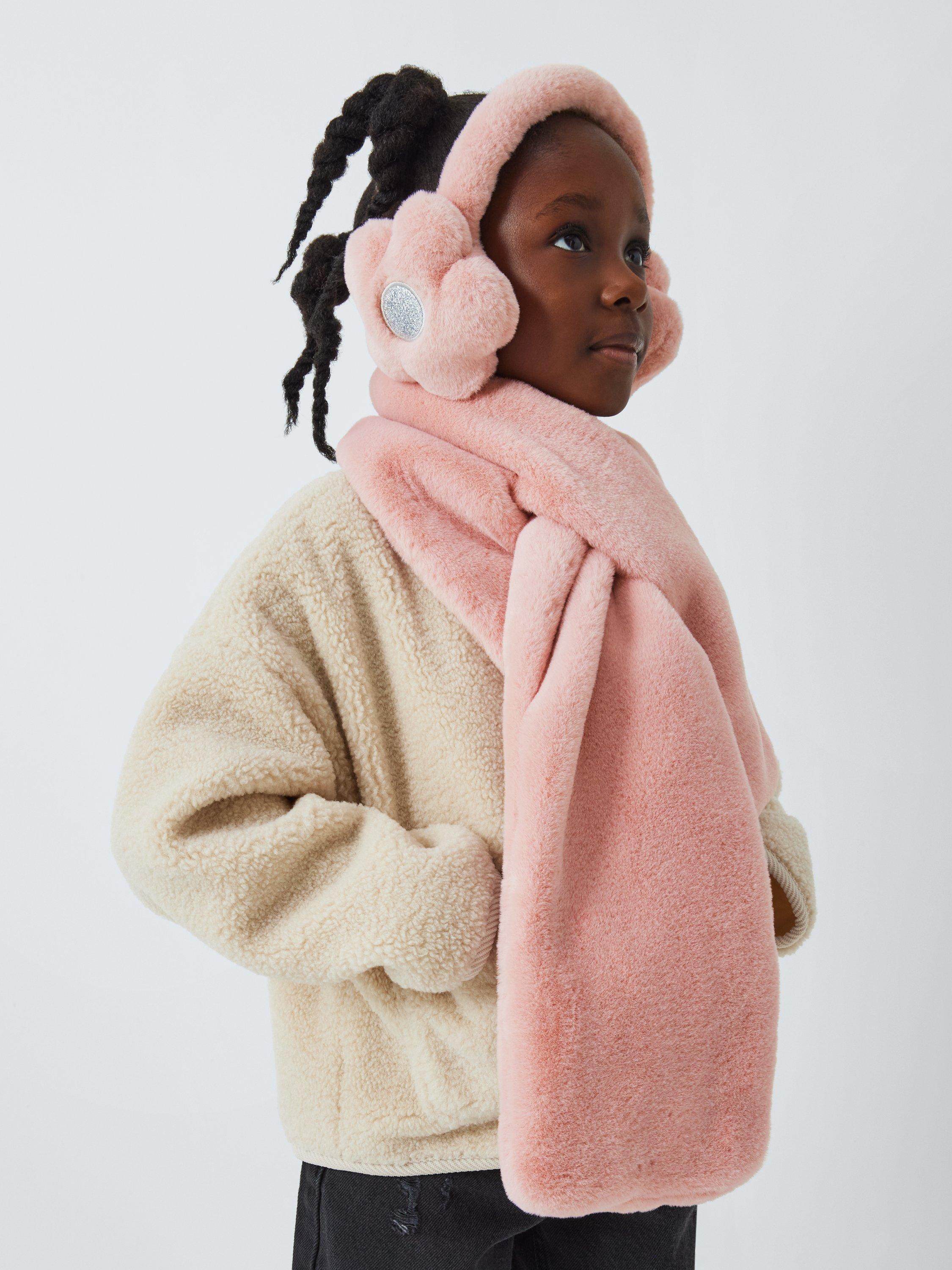 Product image 4 of 4, which shows John Lewis Kids' Faux Fur Stole, Pink