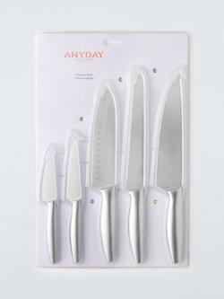 John Lewis ANYDAY Stainless Steel Kitchen Knife Set, 5 Piece - view 2, 