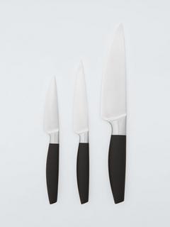 John Lewis Soft Grip Stainless Steel Kitchen Knife Set, 3 Piece