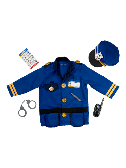 Melissa & Doug Kids' Police Officer Costume, 3 years, Multi
