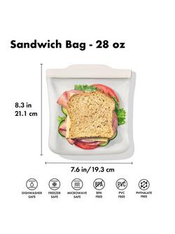 OXO Good Grips Reusable Silicone Sandwich Bag, 828ml, Clear - view 2, Clear