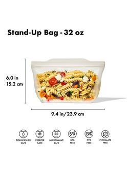 OXO Good Grips Reusable Silicone Bag, 946ml, Clear - view 2, 