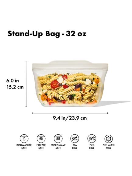 OXO Good Grips Reusable Silicone Bag, 946ml, Clear - view 2, 